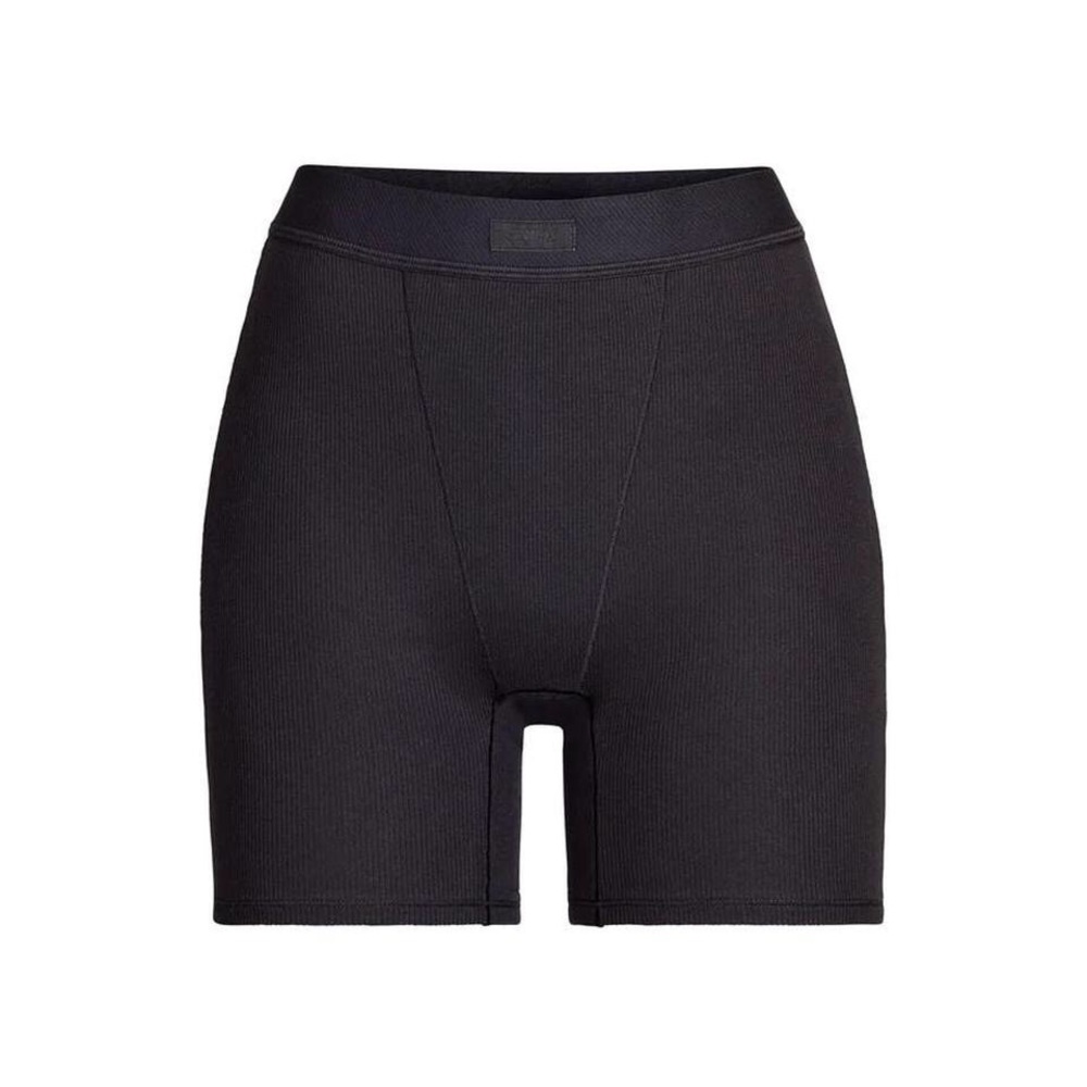 Skims cotton rib boxer shorts in soot